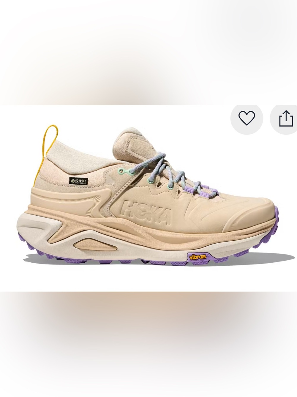 HOKA W Kaha 3 Low GTX cream hiking activewear shoes sneakers women’s 7 new